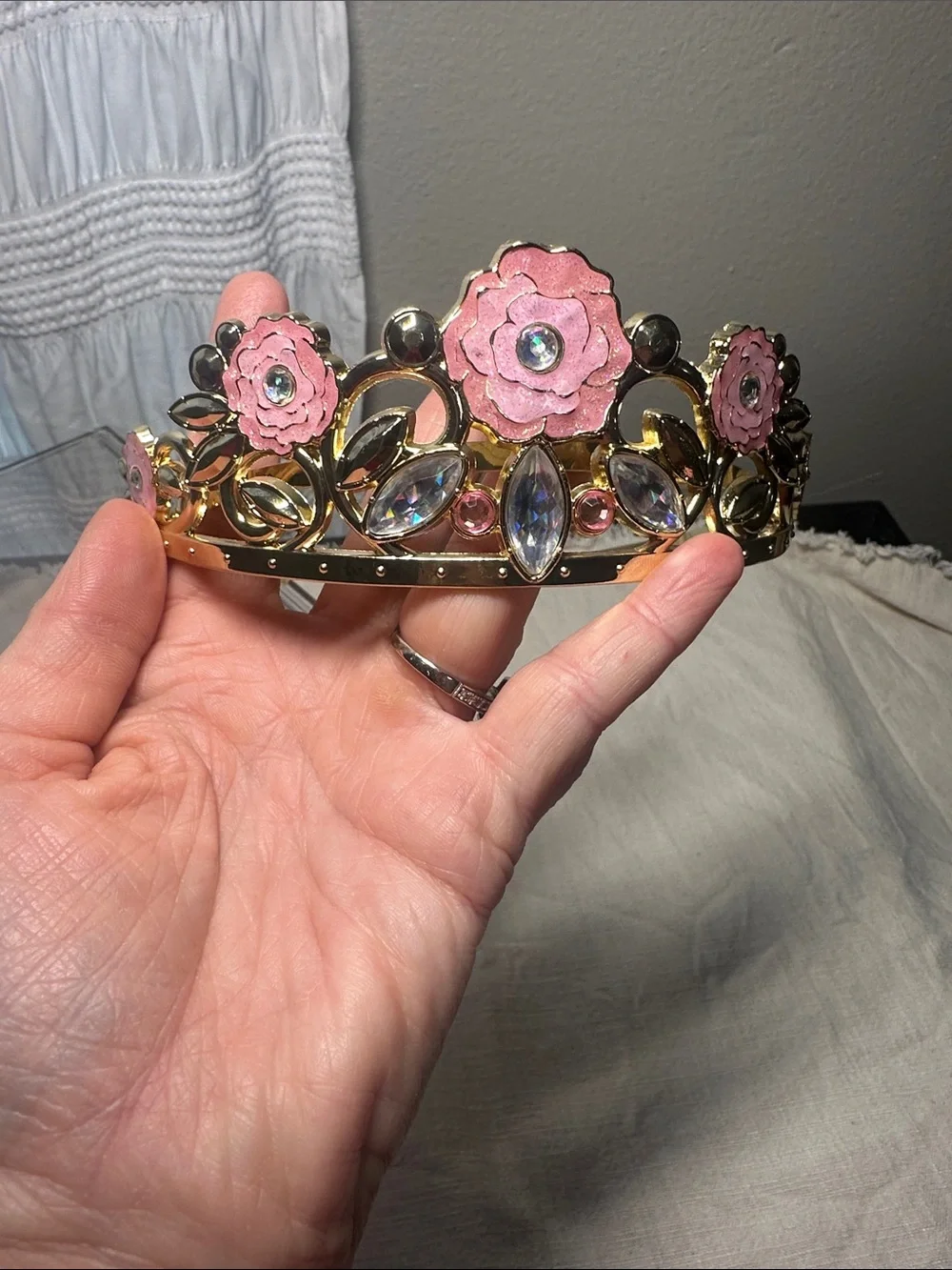 Gold and Pink Floral Tiara Metal Headband from Disney Parks NWT